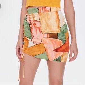 NWT Multicolor Abstract Print Mini Skirt